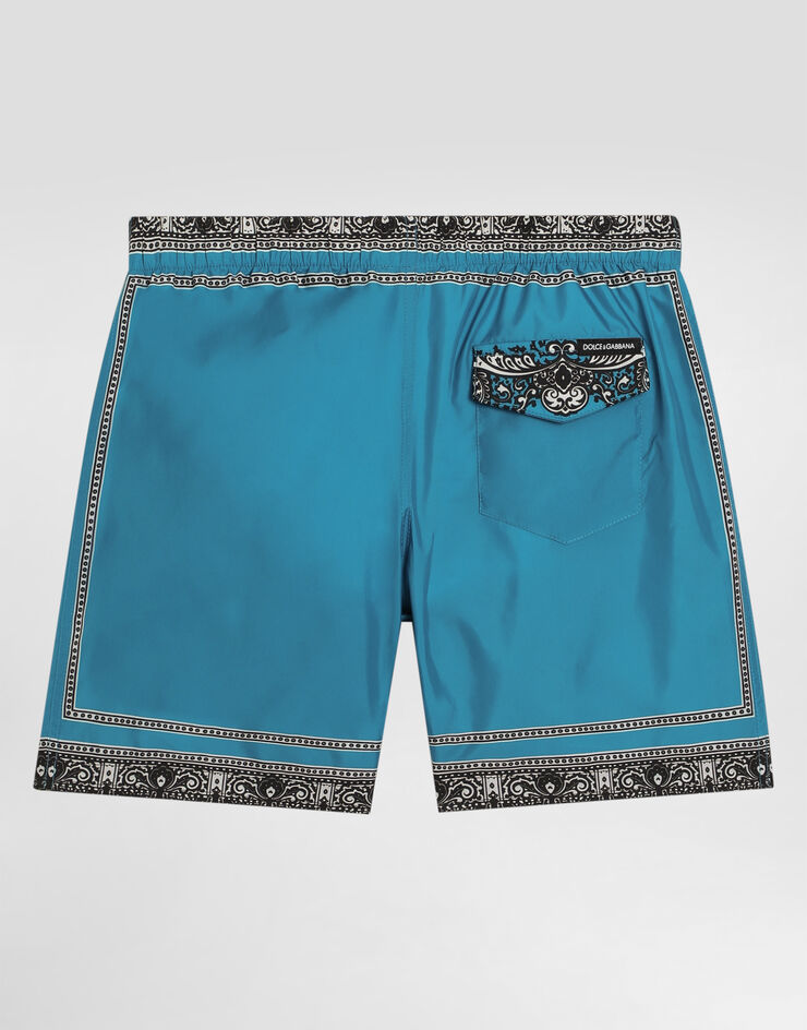Dolce & Gabbana Fabric swim trunks with bandanna print Print L4J818ON04S