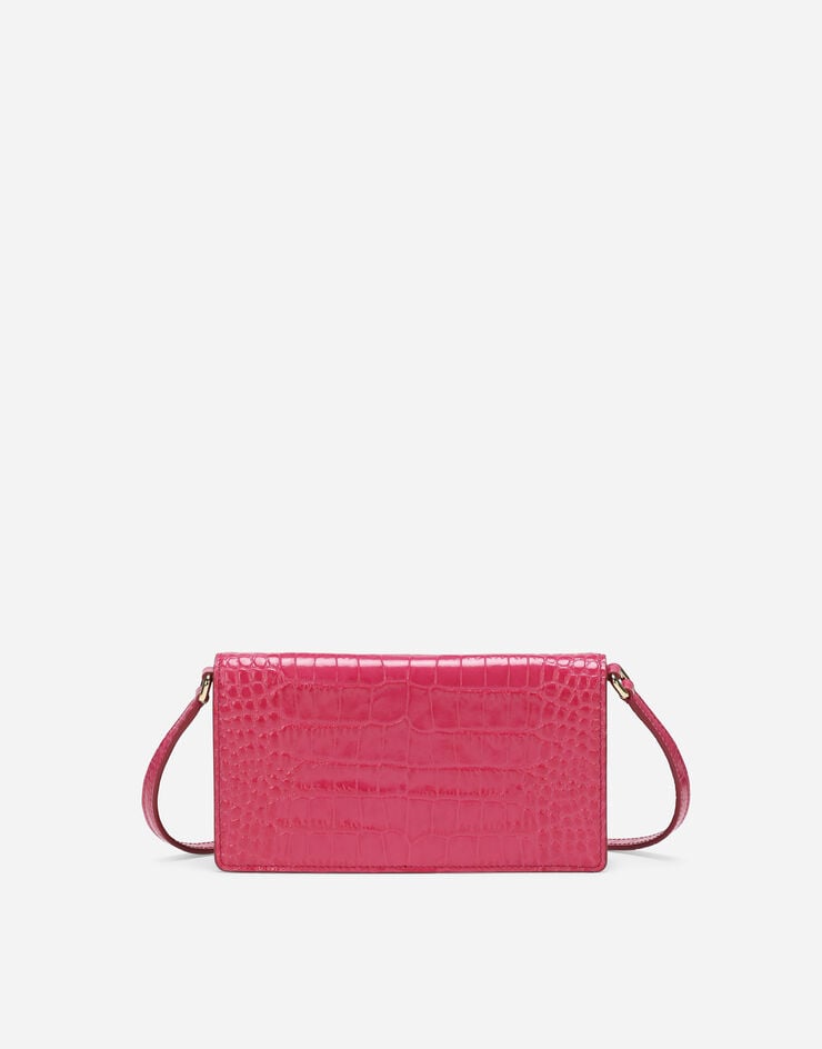 Dolce & Gabbana Phone bag with branded maxi-plate 푸시아 핑크 BI3149AC606