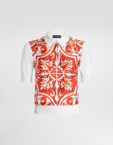 Dolce & Gabbana Majolica-print silk pullover Multicolor FXZ28TJBSP8