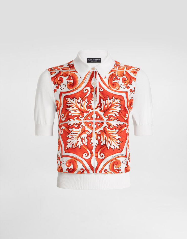 Dolce & Gabbana Majolica-print silk pullover Multicolor FXZ28TJBSP8