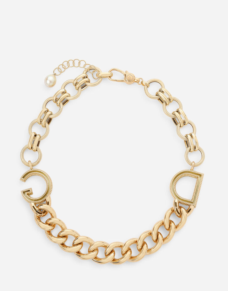 Dolce & Gabbana Halskette Logo aus 18-karätigem Gelbgold Gelbgold WNMY5GWYE01