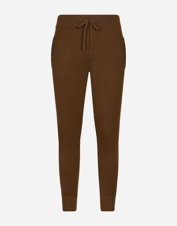 Dolce & Gabbana Wool and cashmere knit jogging pants Brown G8RN8TG7K1U