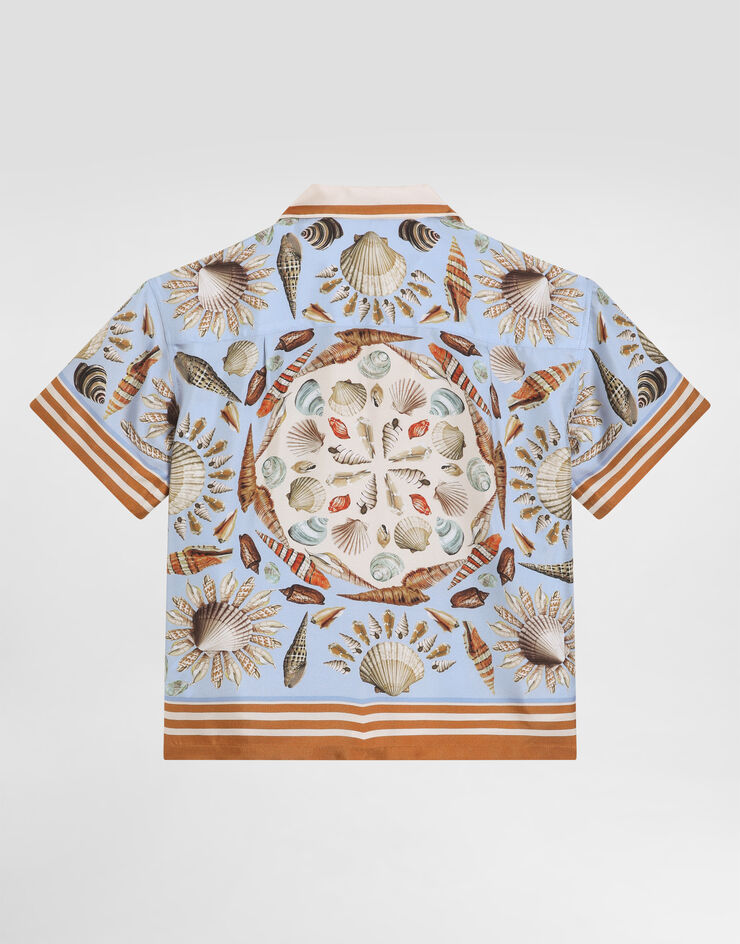 Dolce & Gabbana Shell-print short-sleeved twill shirt Multicolor L43S81HI1ZB