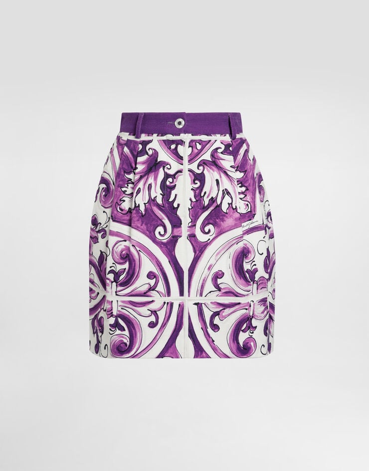 Dolce & Gabbana Majolica-print mini skirt Multicolor F4C5JTFPFST