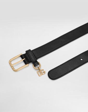 Dolce & Gabbana Calfskin logo belt Black EE0071A1065