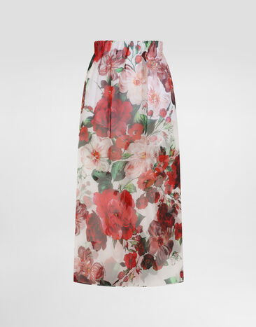 Dolce & Gabbana Rose-print chiffon calf-length skirt Print F7AX5TIS1Y6