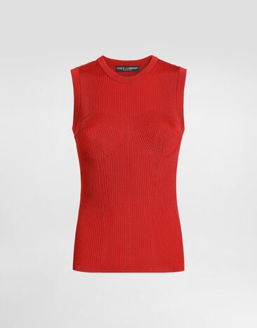Dolce & Gabbana توب تانك من تريكو Red FXTA3TJAIR5