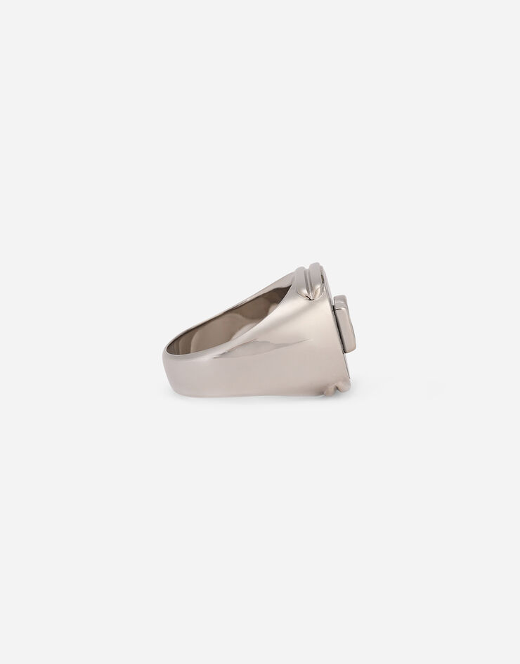 Dolce & Gabbana Ring mit Emaille und DG-Logo Silber WRN5B2W1111
