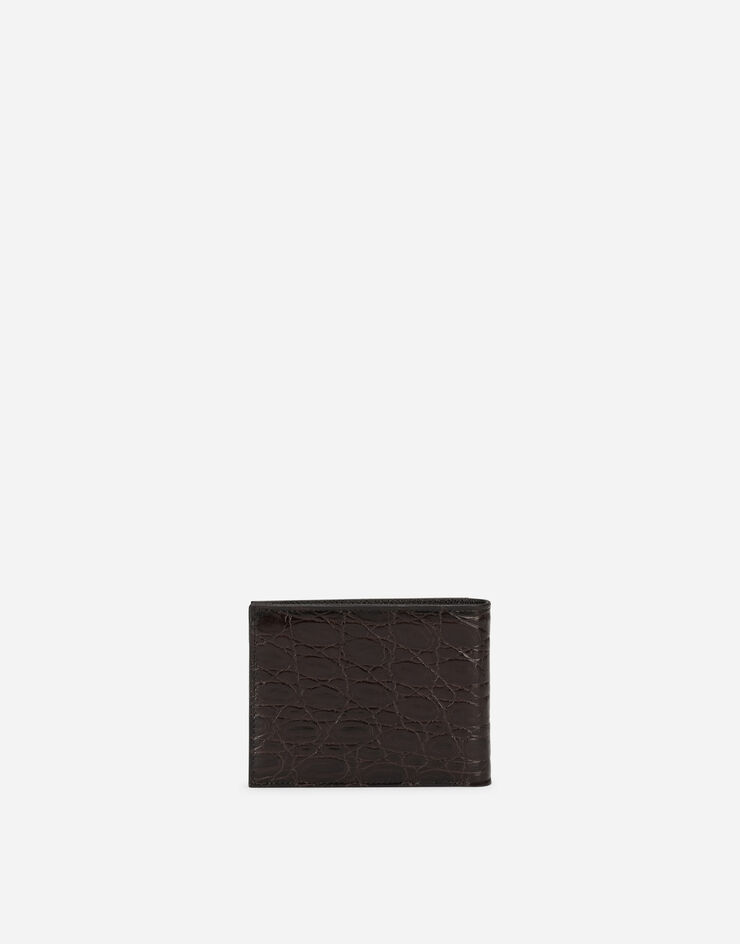 Dolce & Gabbana Bifold wallet in crocodile flank leather Brown BP0437A2088