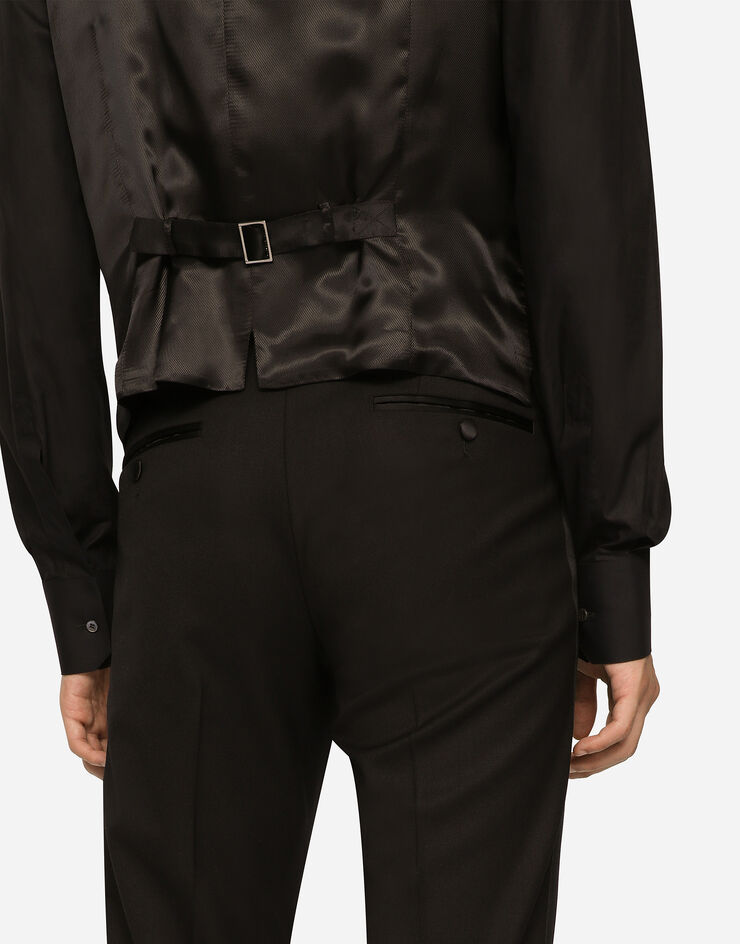 Dolce & Gabbana Three-piece Sicilia-fit suit in stretch wool Black GKPVMTFUBE7