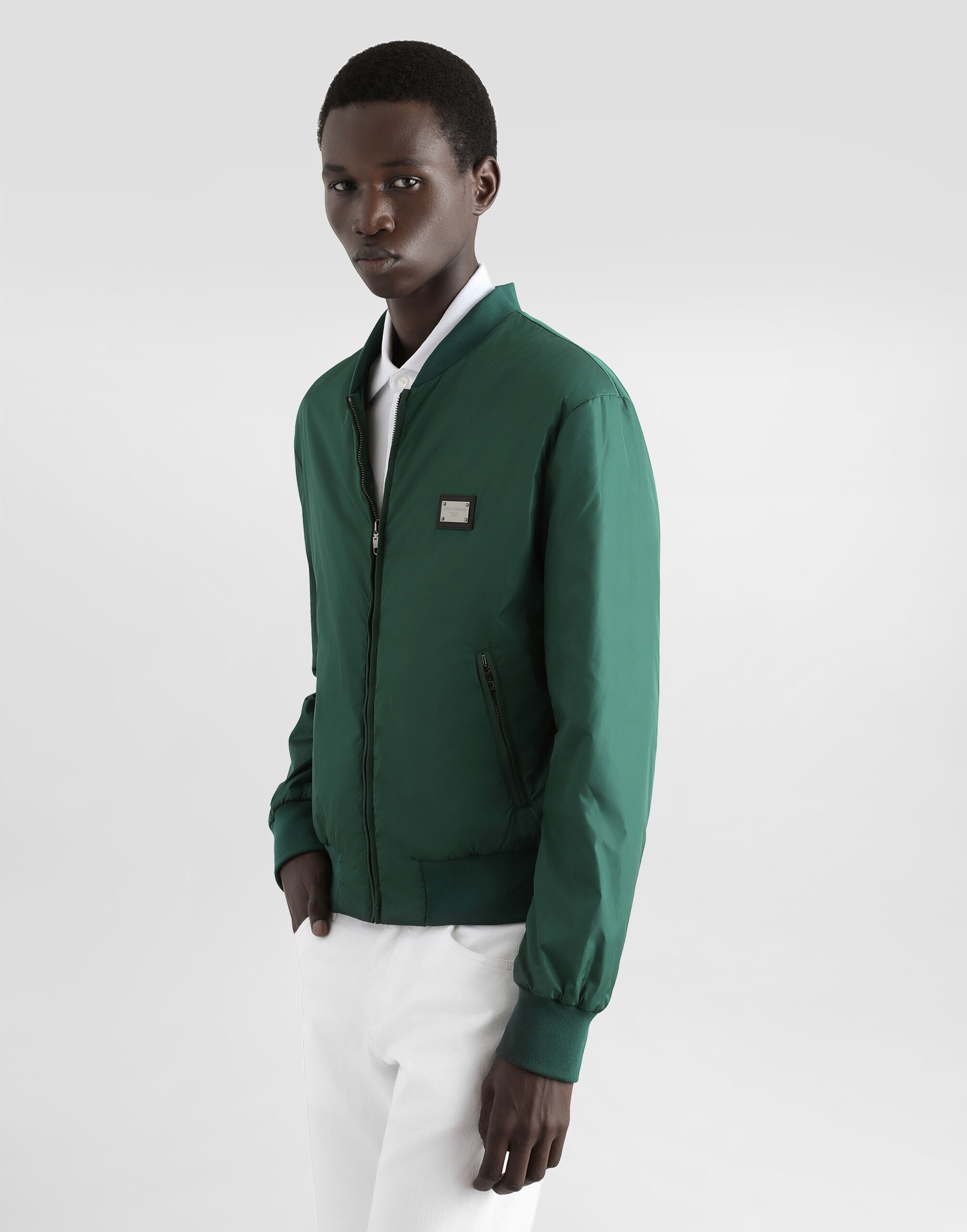 Nylon jacket with branded tag in Multicolor for Men