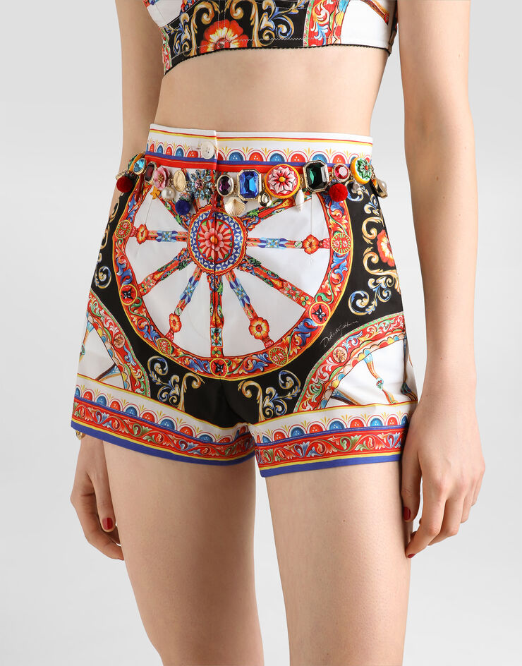 Dolce & Gabbana Carretto-print poplin shorts Multicolor FTBTPTGDDTE