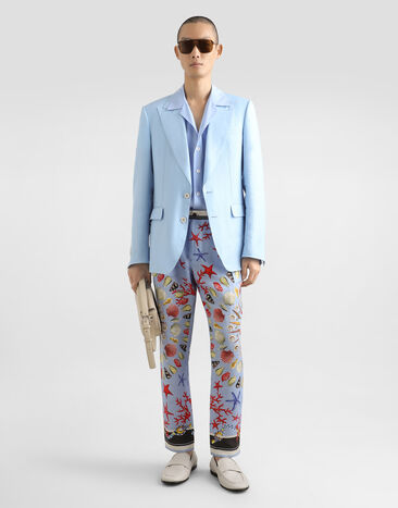 Dolce & Gabbana shell-print linen canvas trousers Multicolor GY6UETFP4NR