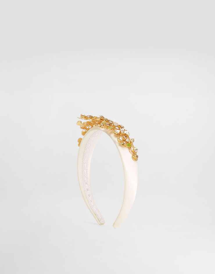 Dolce & Gabbana Headband with rhinestones White WHR6J1W1111