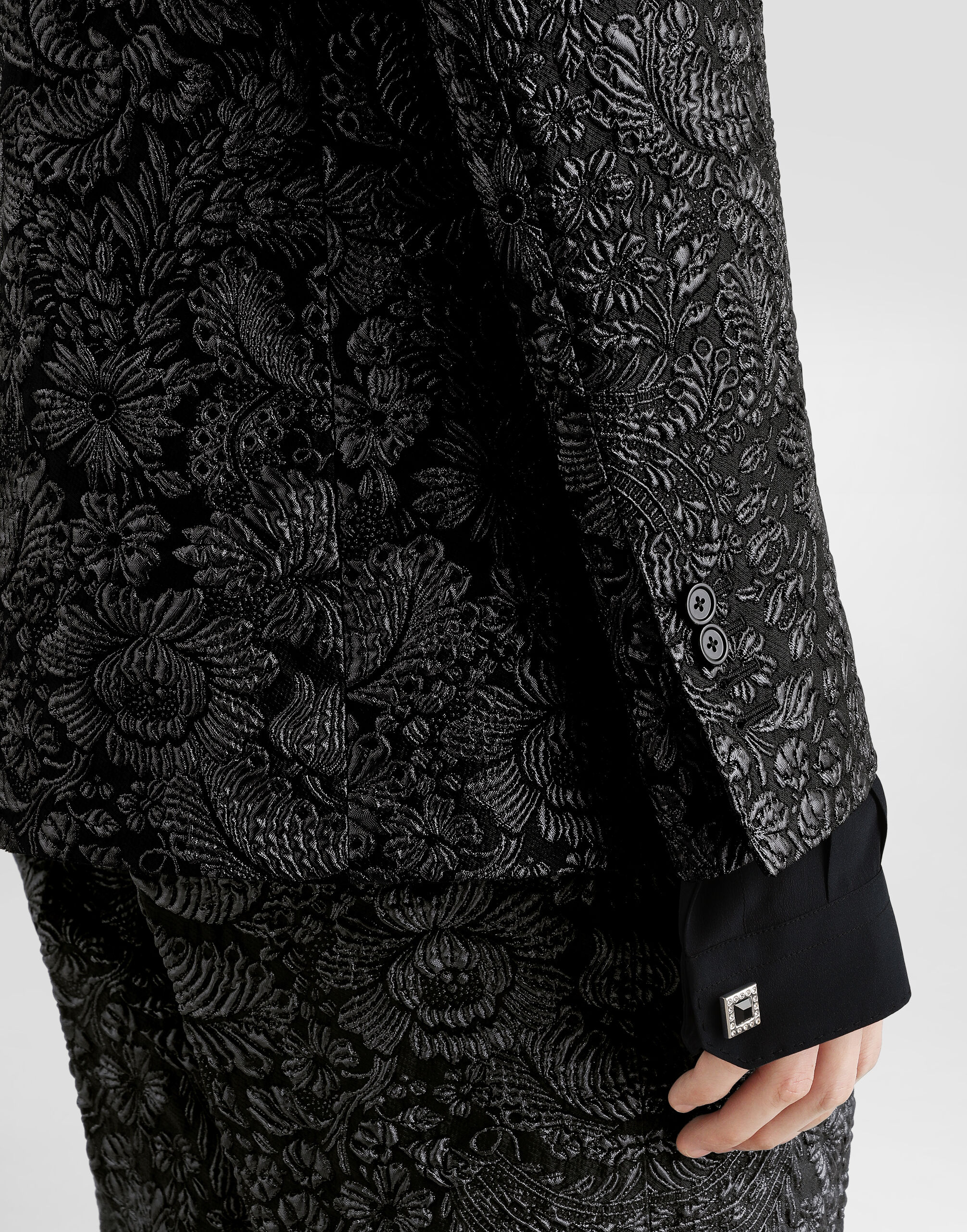 Sicilia light single-breasted brocade jacket - thumbnail 5