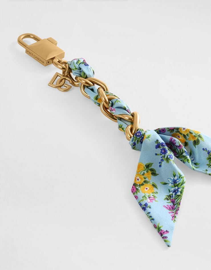 Dolce & Gabbana Printed satin keychain Multicolor BI3461A0241