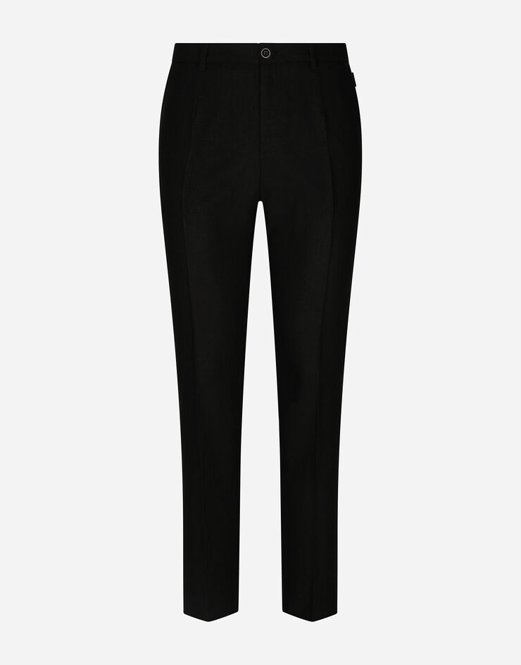 Dolce & Gabbana Pantalone in lino Nero GY6IETFU4LF