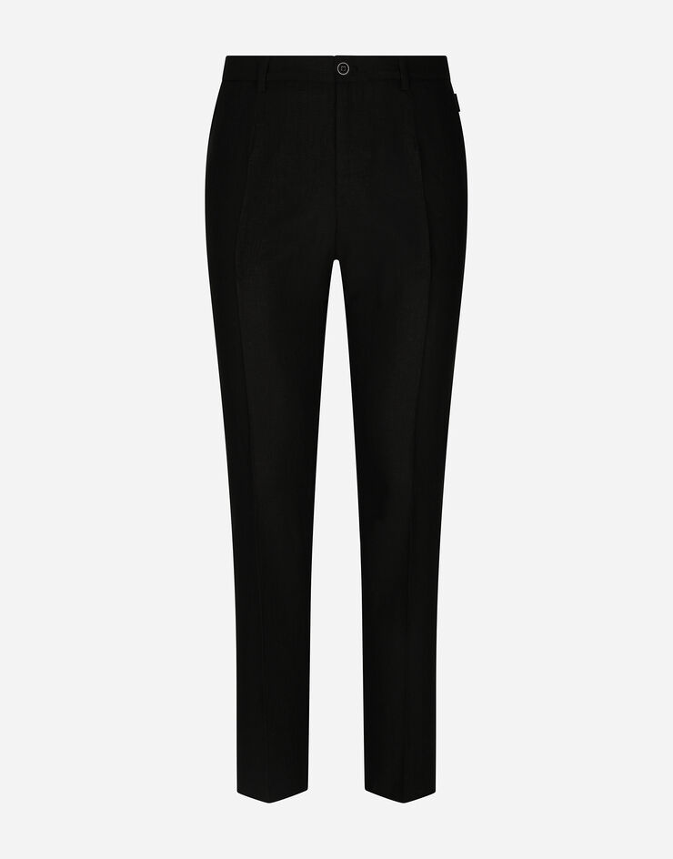 Dolce & Gabbana Pantalón de lino Negro GY6IETFU4LF