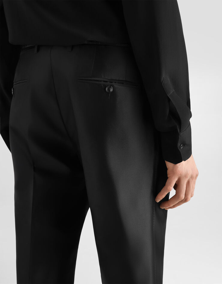 Dolce & Gabbana Mikado shantung silk trousers Black GW0NETFU1L6