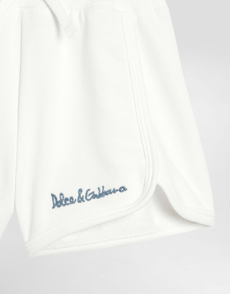 Dolce & Gabbana Pantalón corto de felpa con logotipo Dolce&Gabbana White L5JQ0DG7OJ2