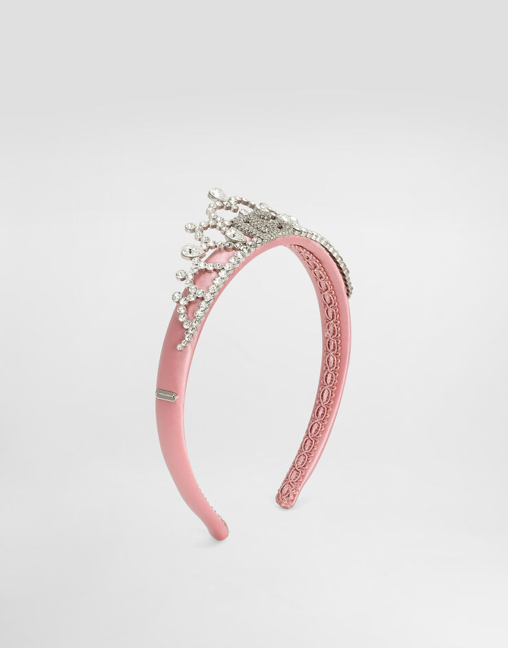 Dolce & Gabbana Tiara aus Satin und Strass Rosa WHR2J4W1111