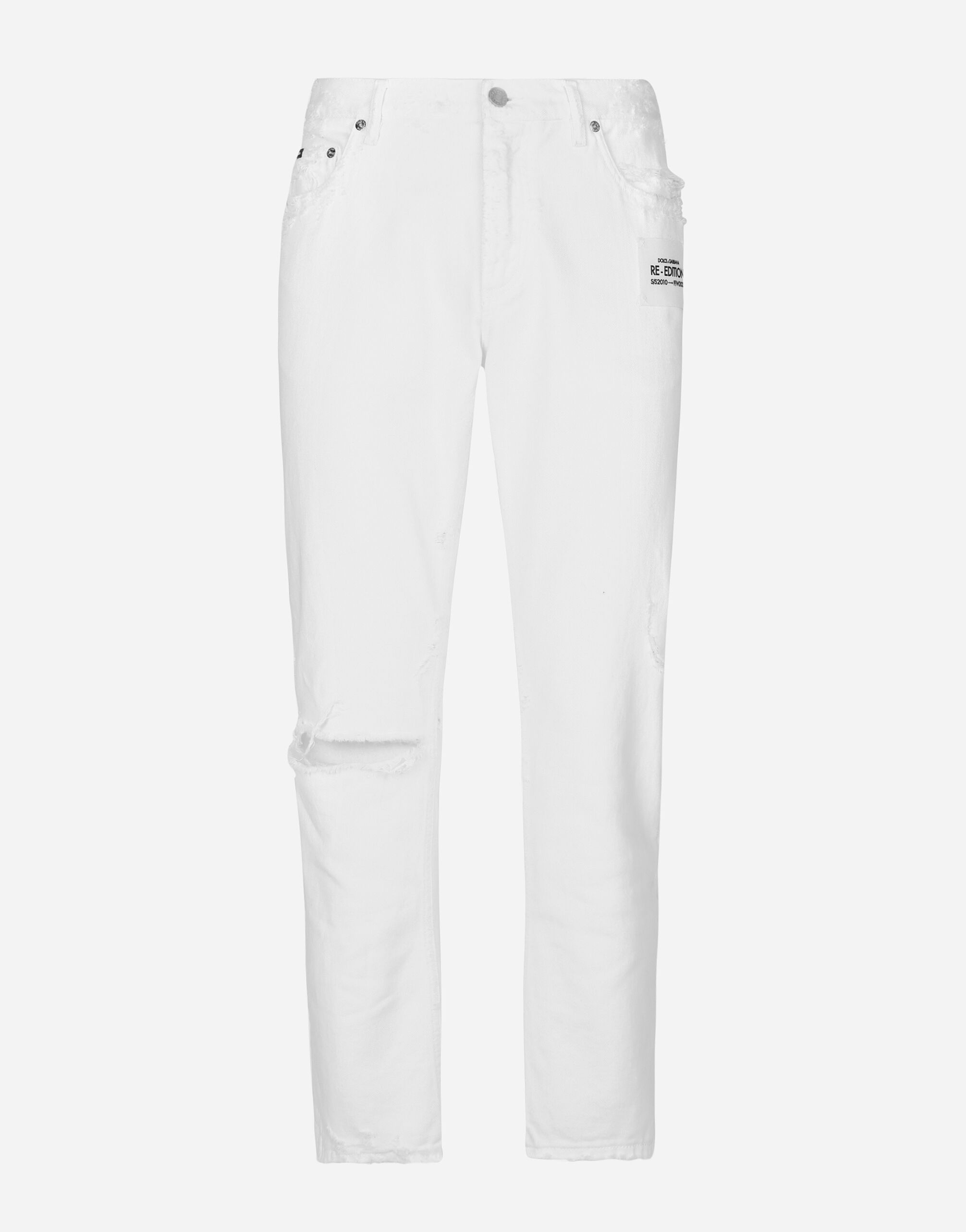 Dolce & Gabbana Loose white jeans with rips and abrasions Multicolor G9NL5DG8GW9