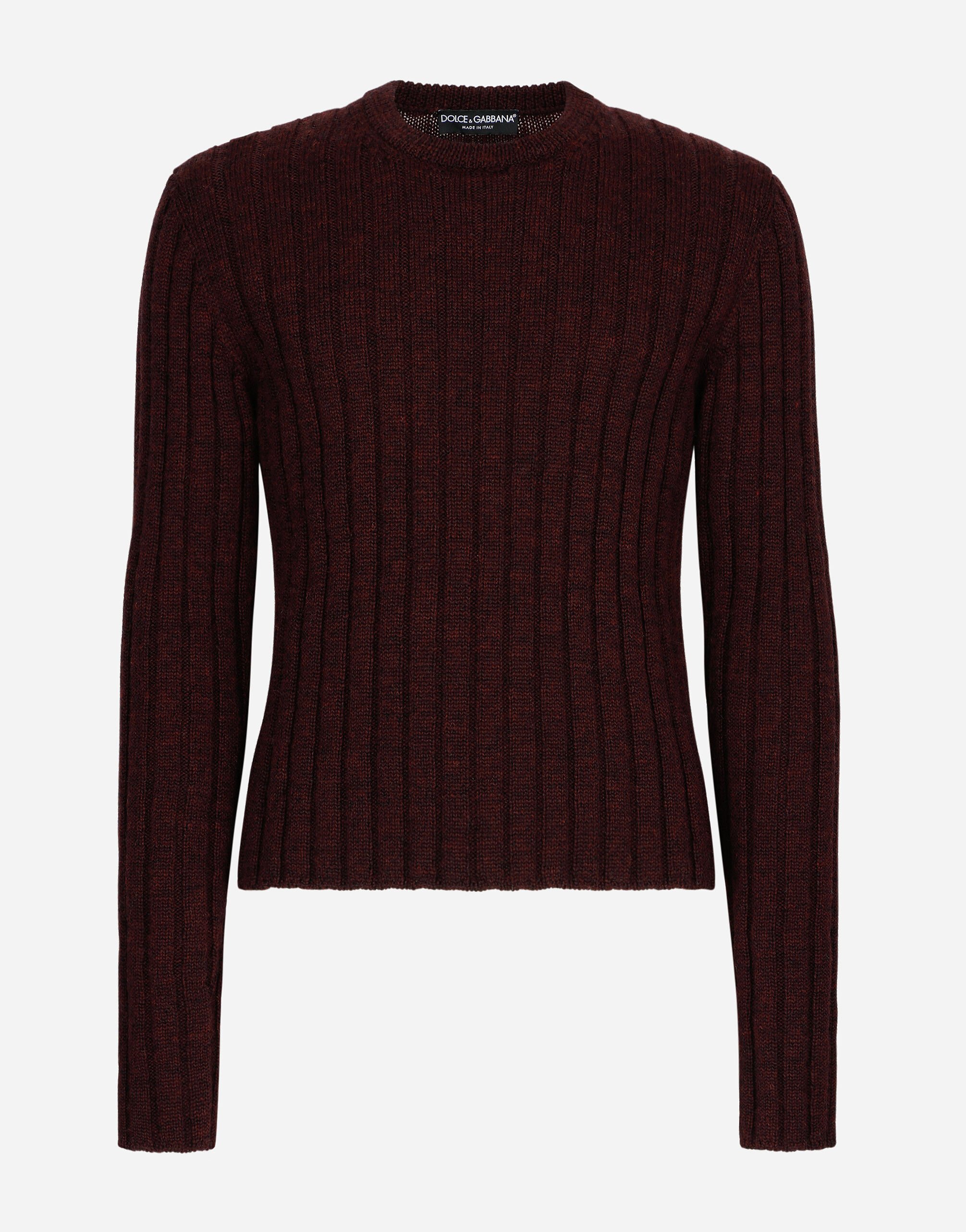 Dolce & Gabbana Ribbed wool round-neck sweater Black GXC60TJAM8M