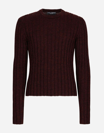 Dolce&Gabbana Ribbed wool round-neck sweater Purple G5KY1TFJ1JV
