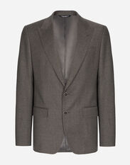 Dolce & Gabbana Single-breasted stretch flannel Sicilia-fit jacket Grey G2NW1TFU4LB