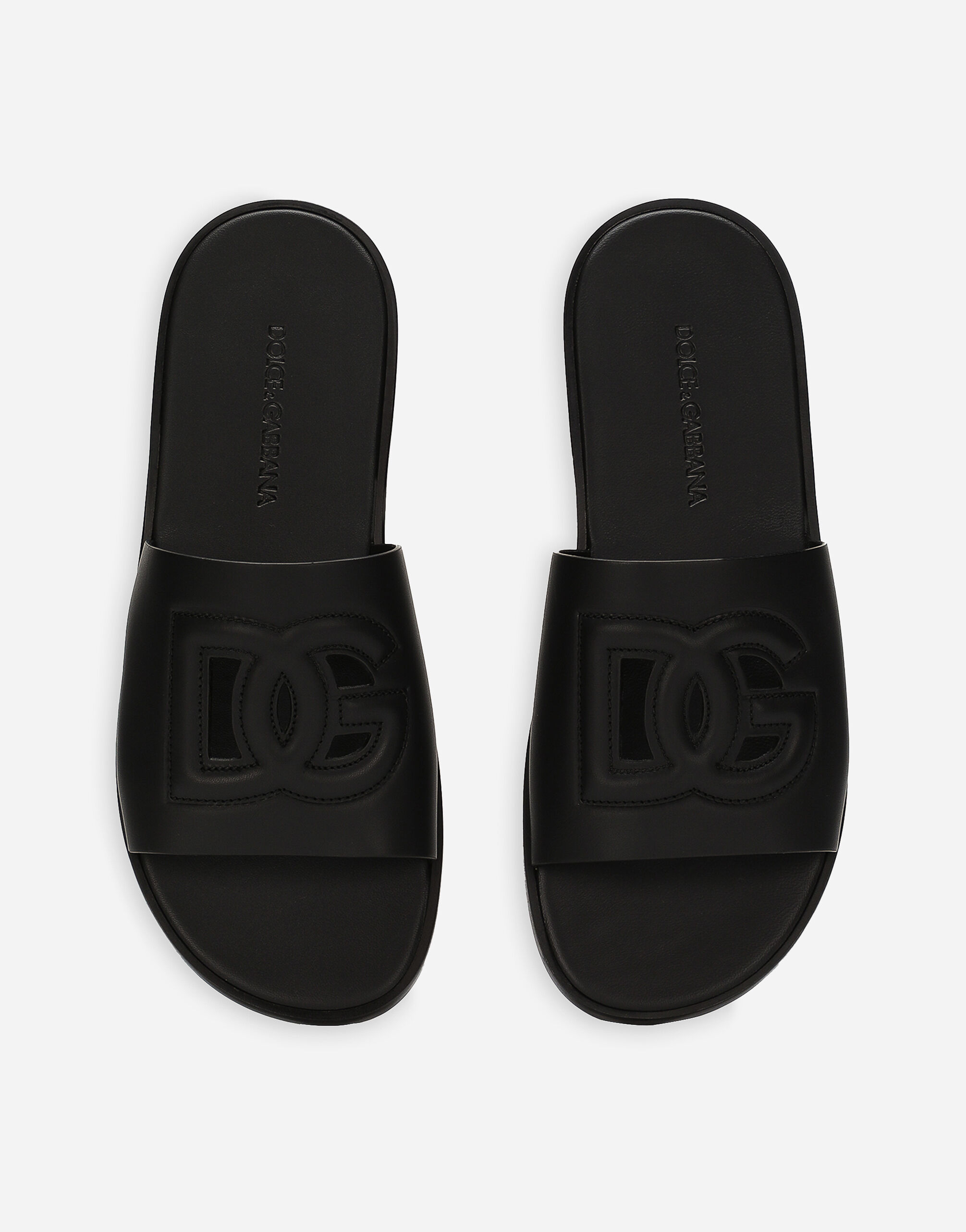 Calfskin slide in Black for | Dolce&Gabbana® US Calfskin slide in Black for | Dolce&Gabbana® US