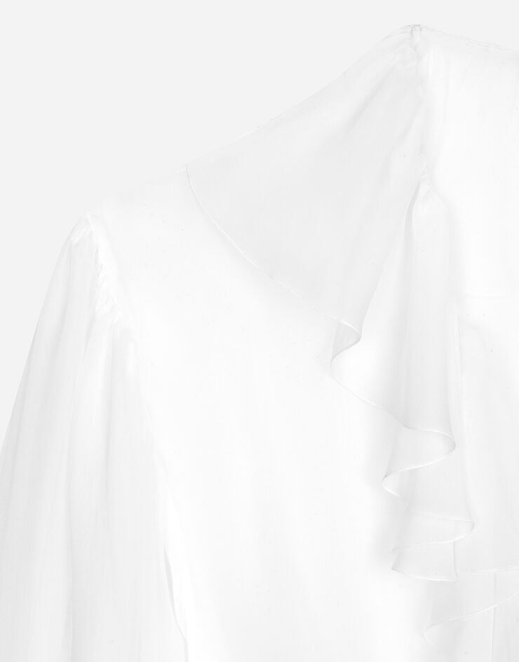 Dolce & Gabbana Blusa de chifón con volantes Blanco F79FGTFU1AT