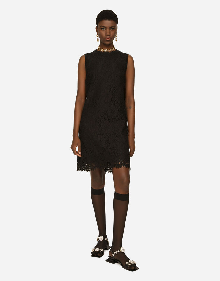 Dolce & Gabbana Short sleeveless lace dress NERO F6H6KTHLM0M