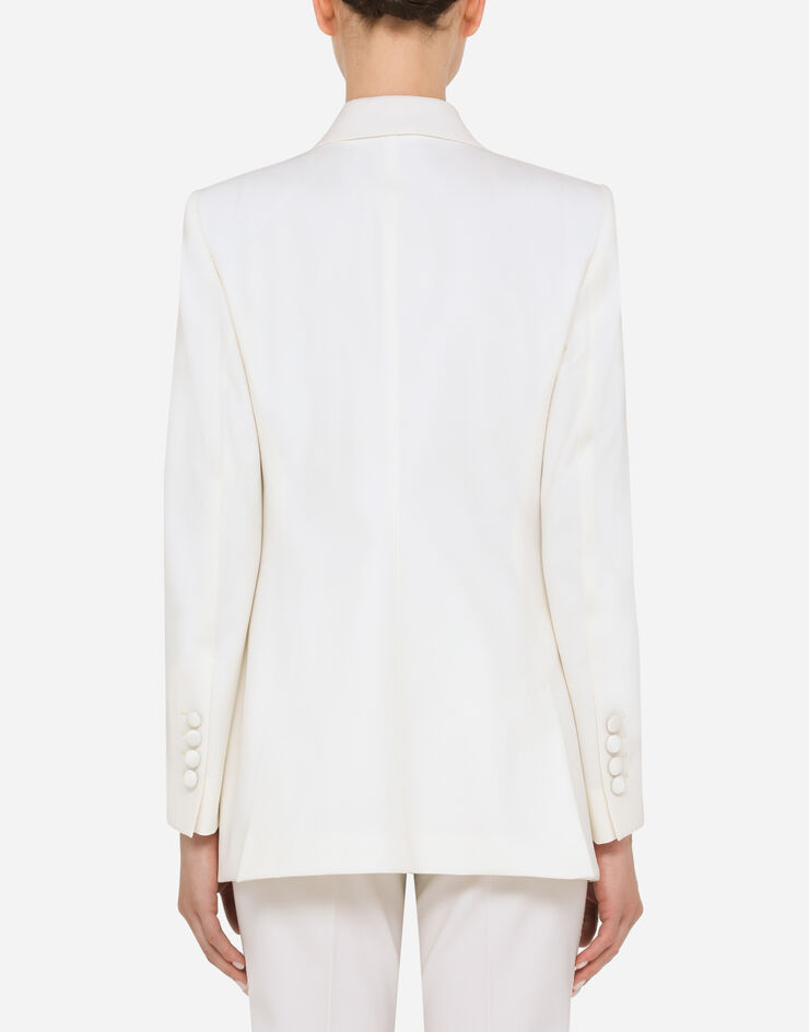 Dolce & Gabbana Jacket in natté fabric White F29DOTFUCCS