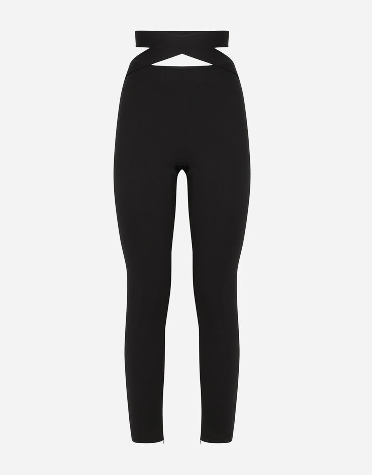 Dolce & Gabbana Pantalón de viscosa con cinturilla Negro FTCTUTFURL6