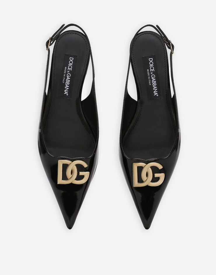 Dolce & Gabbana Polished calfskin slingbacks Black CG0750A1037