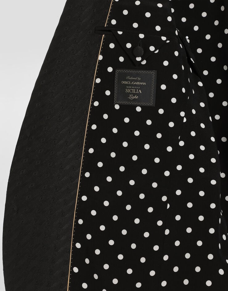 Dolce & Gabbana Single-breasted sicilia light jacket with micro pattern jacquard Dolce & Gabbana Single-breasted sicilia light jacket with micro pattern jacquard Black G2TV4THJMQY