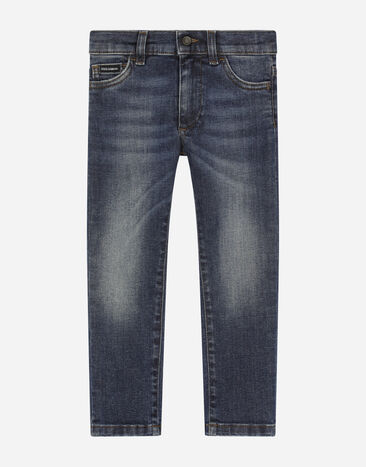 Dolce & Gabbana Blue wash slim-fit stretch denim jeans Print L43Q47FI5JO