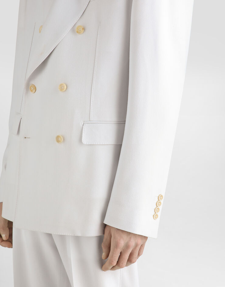 Dolce & Gabbana Sicilia light double-breasted viscose jacket White G2QS7TFU8CQ