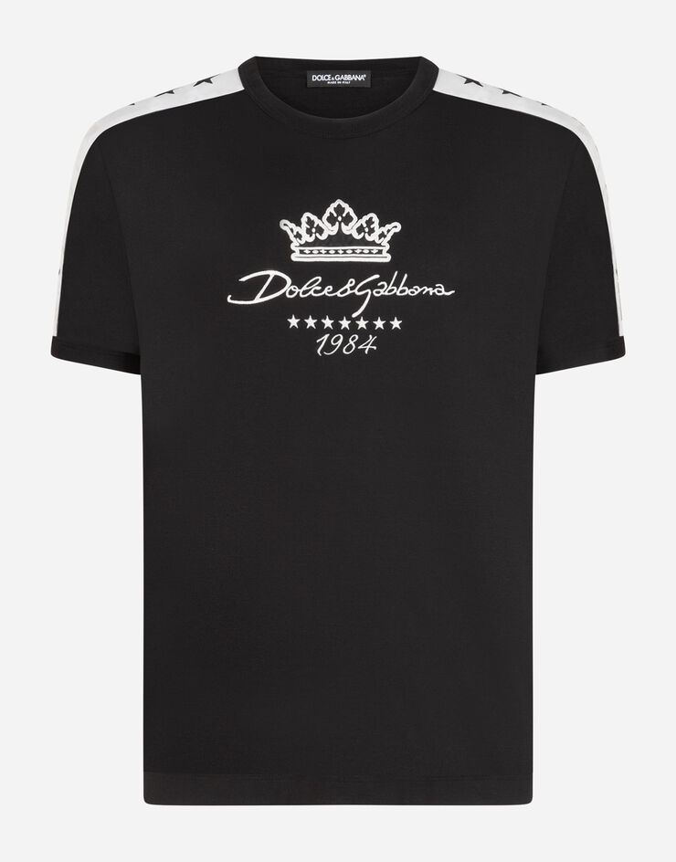Dolce & Gabbana COTTON T-SHIRT WITH DG PRINT NOIR G8KV4ZFU7EQ