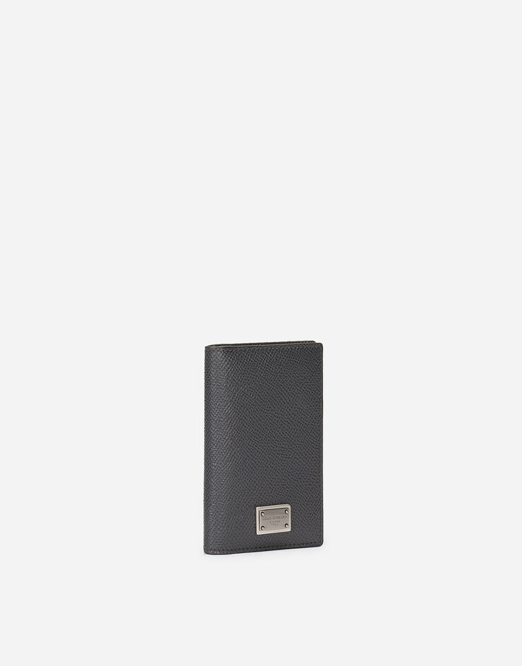 Dolce & Gabbana Dauphine-print calfskin bifold card holder Grey BP3323AG219