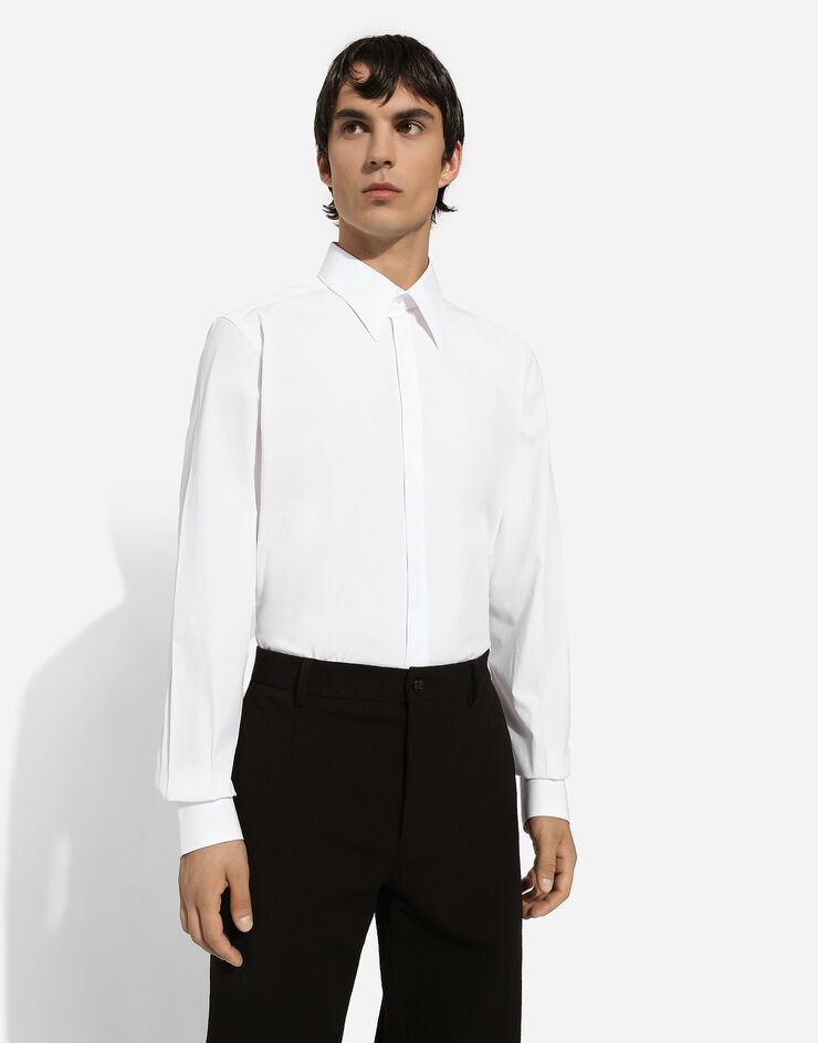 Dolce&Gabbana Cotton Martini-fit shirt Blanc G5JL8TGG865