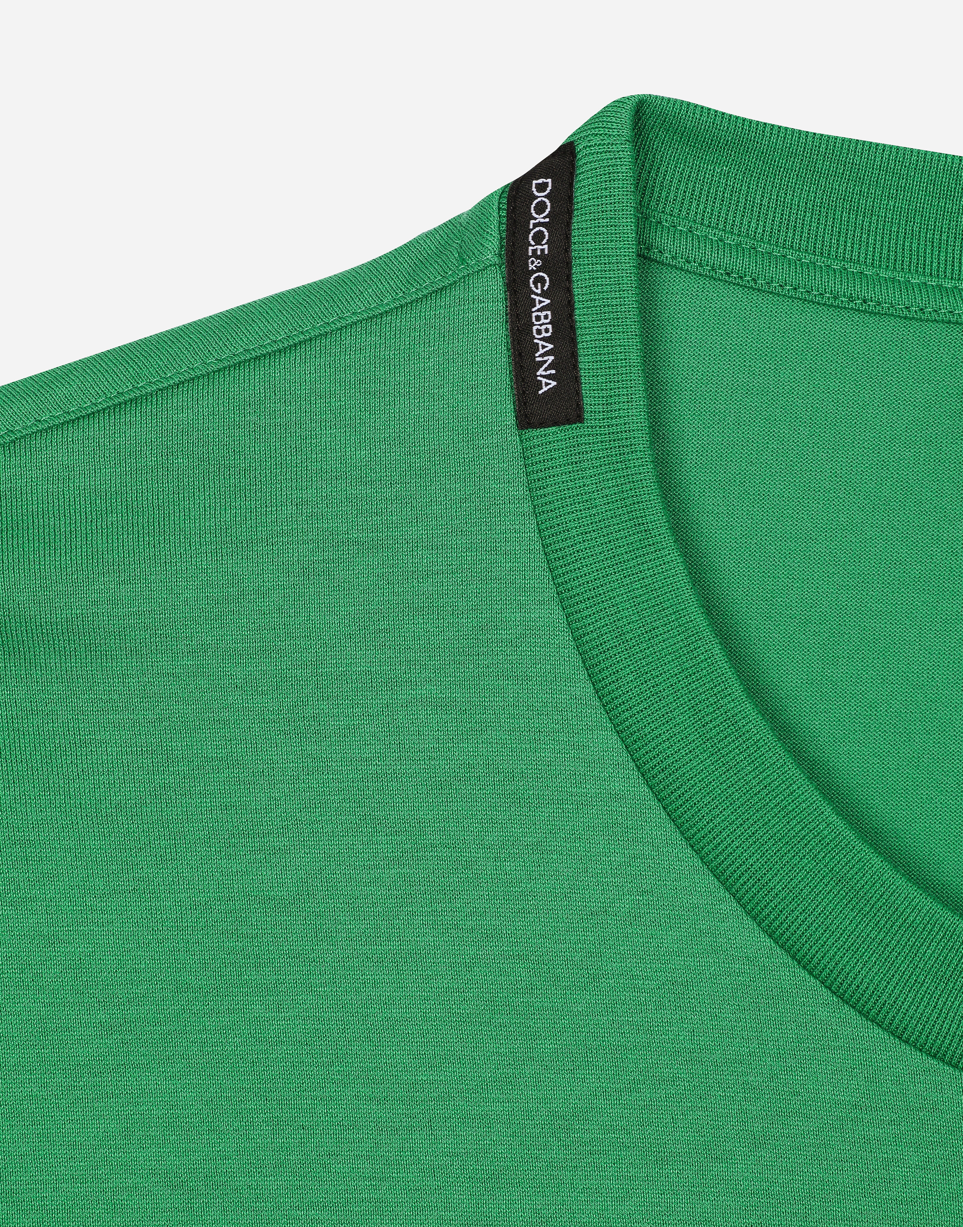 T SHIRT M CORTA GIRO in Green for Dolce Gabbana