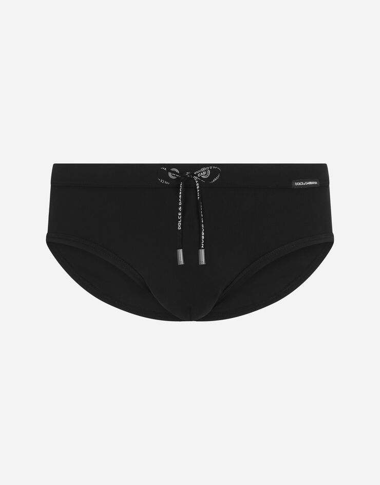 Dolce & Gabbana Badehose mit Dolce&Gabbana-Etikett Schwarz M4A51JONO05