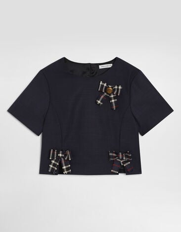 Dolce & Gabbana Blusa en crêpe de lana con lazos  L5JTRDG7P7R