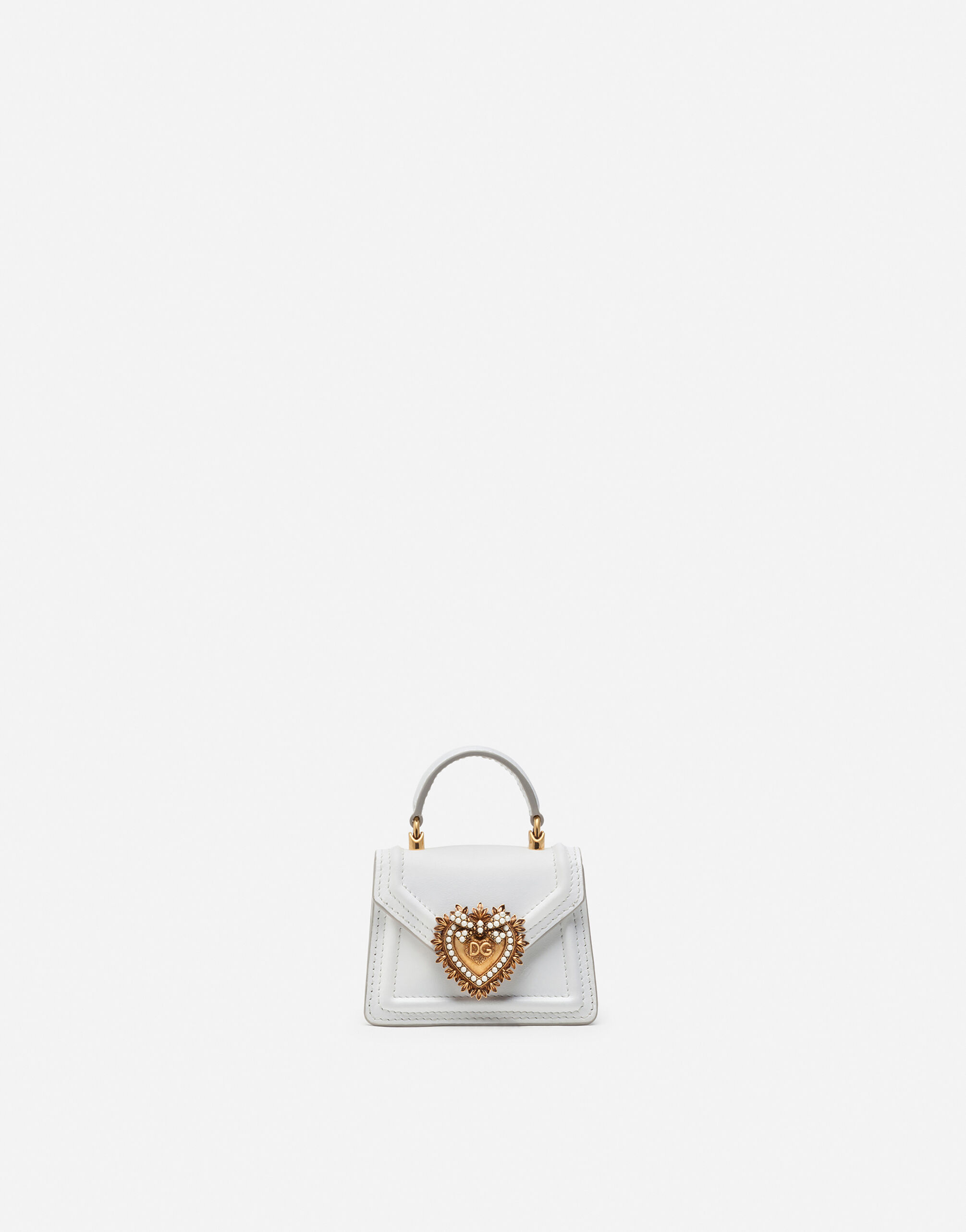Devotion micro bag in plain calfskin in WHITE for | Dolce&Gabbana® US