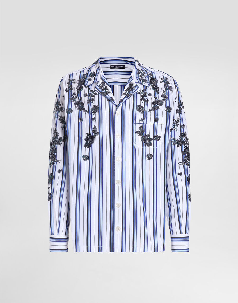 Cotton and silk vanity shirt with embroidery
