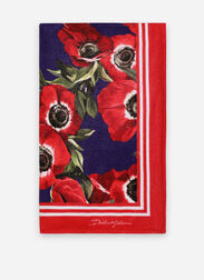 Dolce & Gabbana Terrycloth beach towel with anemone print Print O8A54JFSG8C