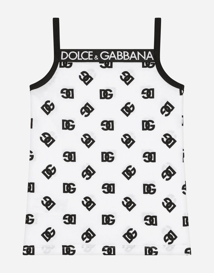 Dolce & Gabbana Jersey tank top with DG logo print Multicolor L5J714FSG3K