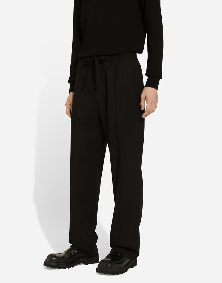 Dolce & Gabbana Pantalón de chándal de lana Negro GP03ATFU28E