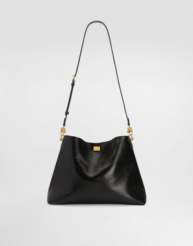 Dolce & Gabbana Large Vittoria calfskin shoulder bag Black BB7942AZ000